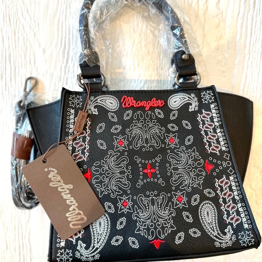Wrangler Black and Red Crossbody Bag